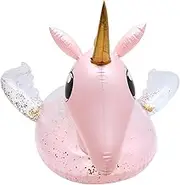 Portable Unicorn Inflatable Floating Bed Giant Swimming Mat for Adults Water Pad for Pool Relaxation Fun Summer Floatie for Family and Friends
