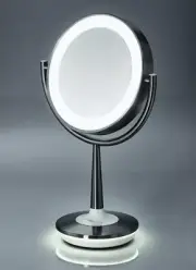 Brookstone Cordless Illuminated Magnifying Makeup Mirror with Auto Night Light