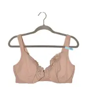 PLAYTEX SECRETS NEW $46 Front Close No Poke Dreamwire Underwire Bra Taupe 40C