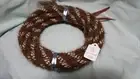 Mane Horse Hair Mecate 22 feet, 3/8" dia., Brown, White/Black-Pattern G2