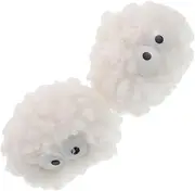 BESPORTBLE 2pcs Cats are Having Fun Pompom Balls for Kittens Woolen Yarn Ball Cat Kitten Training Balls Pompom Cat Celery Pets Interactive Plush White