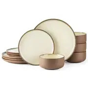 12 Plates Bowls Dishes And Sets For 4 Rustic Terracotta Outer Surface Scratch