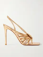 [Gianvito Rossi] Gianvito Rossi - Hellen 105 Metallic Leather Slingback Sandals - Gold - IT38.5 IT 38.5 Gold