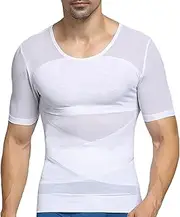 [PEONNYT] Men Compression Shirts Base Layer Undershirts Firm Control Body Shaping T-Shirt Slimming Shirt Body Shaper Shapewear