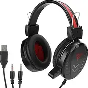 Headphones with mic, 3.5mm Omni-Directional Wired Over-Ear Plug, Lightweight Noise Cancellation for Laptop