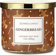 SUPREME LIGHTS ·2017· Christmas C le Christmas Gingerbread C le Christmas C le Gifts for Women Christmas Decorations Large 3 Wicks Scented C le for Christmas 14 oz Soy Wax C le