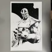 Jerome Opena Thanos Pin Up Sketch Var. Signed by Opena Art Print 11 X 17 Marvel