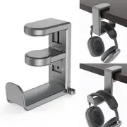 360 Degree Rotating Headphone Stand with Adjustable Clamp and Cable Organizer