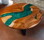 Epoxy Table Top, center Table Epoxy Resin River Table, Natural Wood