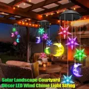 LED Solar Wind Chime Light - Colorful Stars & Moon Hanging Lamp for Garden