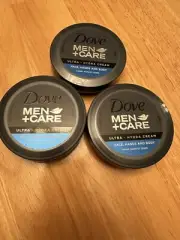SET OF 3 Dove MEN+CARE Ultra Hydra Cream Face Hands Body 2.53 Oz