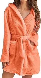 [Generic] Womens Lightweight Robes Long plus Size Soft Plush Short Flannel Sleepwear Fleece Bathrobe Plush Soft Robe Maternity Robe plus Size