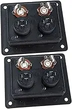 PRETYZOOM 2pcs Square Speaker Terminal Box Binding Post Connector for Subwoofer Plate with Double Mounting Holes Reliable Power Connections for Home and Car Audio Systems