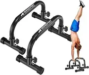 RHINOSPORT Parallettes Bars Dip Calisthenics Push Up Bars 10.2 in High 300Kg/661lbs Weight Capacity Strength Training Home Gym Workouts Calisthenics Equipment [19.6x10.2x10.2 in]