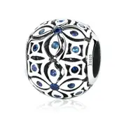 Silver plating Charms with Blue Bead Charm Fit Bracelets & Bangles for Women Jewelry