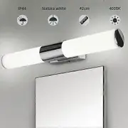 Wenkeay Bathroom Mirror Wall Light Bathroom Ceiling Light Chrome Vanity Light No-Drill Installation Bathroom LED Mirror Front Light