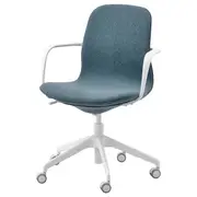 LÅNGFJÄLL conference chair with armrests, Gunnared blue/white