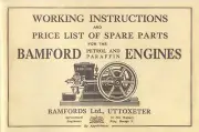 Bamfords Horizontal Stationary Engine Working Instructions & Spares List