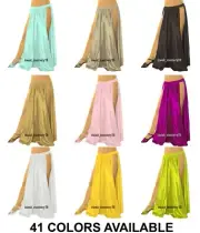 2 Side Splits Skirt High Slit Waist Midi Womens Side Long Side Cut Skirt S36