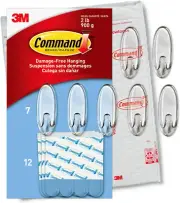 Command Medium Wall Hooks, Damage Free Hanging Wall Hooks with Adhesive Strips,