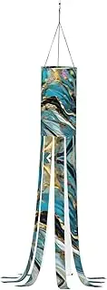 Halloween Garden Turquoise Blue Gold Marble Windsock Lights Halloween Lighted Windsock for Patio Yard Pathway Party Decor