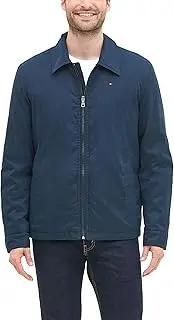 [Tommy Hilfiger] Men's Micro-Twill Open-Bottom Zip-Front Jacket