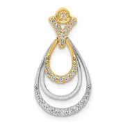 14k Two-Tone Gold 1/4ct. Real Diamond Triple Teardrop Pendant