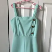 B Famous #USA Jumpsuit for Girls 7-16; (Size: Small; Color: Seafoam)