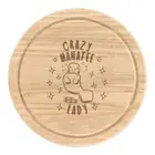 Crazy Manatee Lady Stars Round Chopping Cheese Board Funny Animal