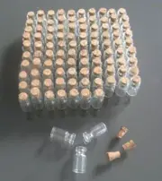 100PCS Small Bottles 0.5ml 11x18mm Clear Cork Vials Glass Bottles Wishing Bottle