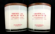 2- Homeworx tropical guava spiced rum punch lush & intoxicating candle 14oz