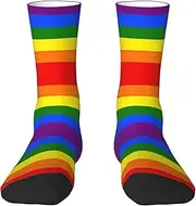[EdWal] Soft Rainbow print Moisture Wicking Socks Sports Socks for Men and Women Warm thermal Boot Hiking Socks