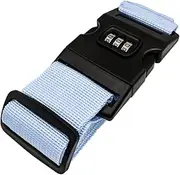 [Generic] Luggage Strap Code Password Travel Suitcase Secure Lock Safe Nylon Packing Belt (Light Blue)