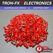 500Pcs E16-12 5AWG 16mm² RED Insulated Ferrule Bootlace Terminals Crimp