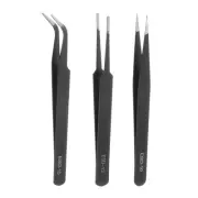 3Pcs Precision Tweezers Set ESD-10/13/15 Anti-Static Craft Tweezers Kit