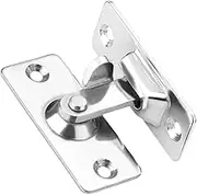 EZONEDEAl Door Hasp Latch 90 Degree, Stainless Steel Safety Angle Locking Latch for Push/Sliding/Barn Door, Satin Nickel (Silver)