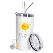 Get Well Soon Gifts for Women - 20oz Insulated Tumbler with 2 Lids and White