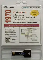 1970 Colorized Ford Mustang Wiring and Vacuum Diagrams (USB)