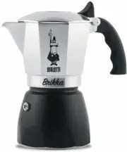 Bialetti BRIKKA 4-Cup Silver & Black Stovetop Espresso Maker 00442