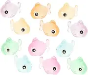 BIUDECO 12 Pcs Miniature Fish Decoration Miniature Fish Figurines Glowing Fish Figurines Miniature Fish Statue Fish Tank Accessories Mini Glowing Fish Decoration Doll Resin Fish Shape