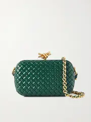 Bottega Veneta - Chain Knot With Chain Intrecciato Leather Shoulder Bag - Green - One size