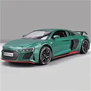 Scale Finished Model Car 1:24 Miniature Replica Cars for Audi R8 V10 Plus Supercars Model Collectible Cars Diecast Vehicles Miniature Replica Car(Green)