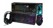 Professional Gamer Set Keyboard 5button Mouse Headphone Multicolor LED Backlight