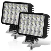LED Tractor Lights 2PCS 6 Inch 10000LM 12v LED Flood Light Square LED Work Li...