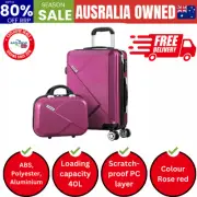 28" Luggage Suitcase Trolley Set Travel TSA Lock Red