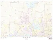 Denton County, Texas ZIP Codes Laminated Wall Map (MSH)