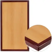 24" x 30'' Rectangular Resin Restaurant Table Top w/Two-Tone Cherry & Mahogany