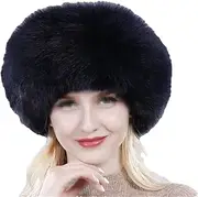 [keusyoi] Fur Hat Women Skiing Cap Thick Fur Cap Winter Russian Warm Hat Fashion for Women Hat with Earmuffs Hat