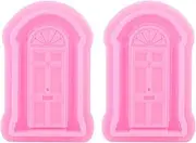 Baking, Fondant Mould, Door Shape Food Grade Silicone for Home Kitchen Accessory Decorating Baking Tool(Pink)