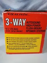 NEW (PAIR) Realistic 3-way Speaker System Cat No 12-1856 Max Power 30 W 8 ohms